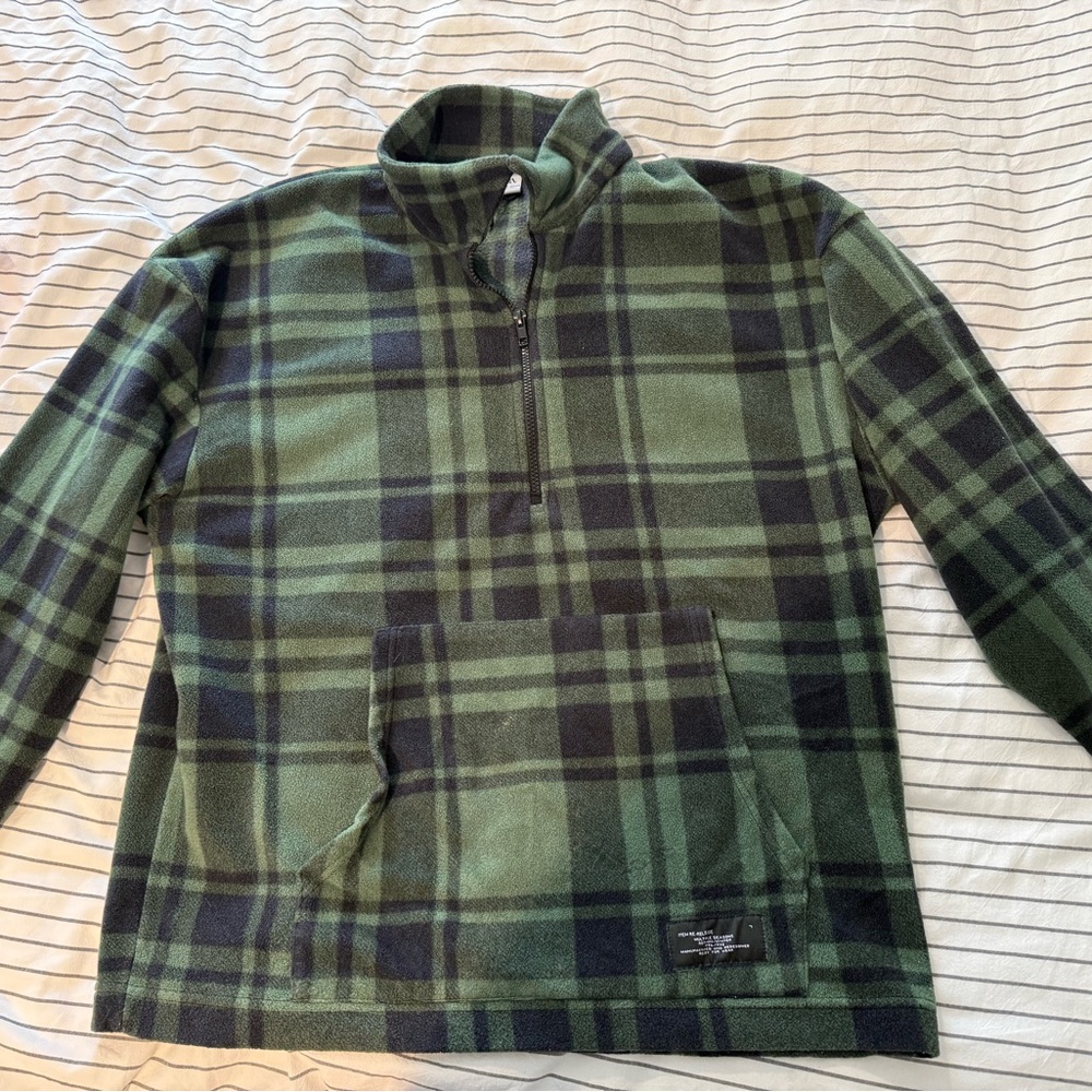 Zara Green and Black Plaid Pullover